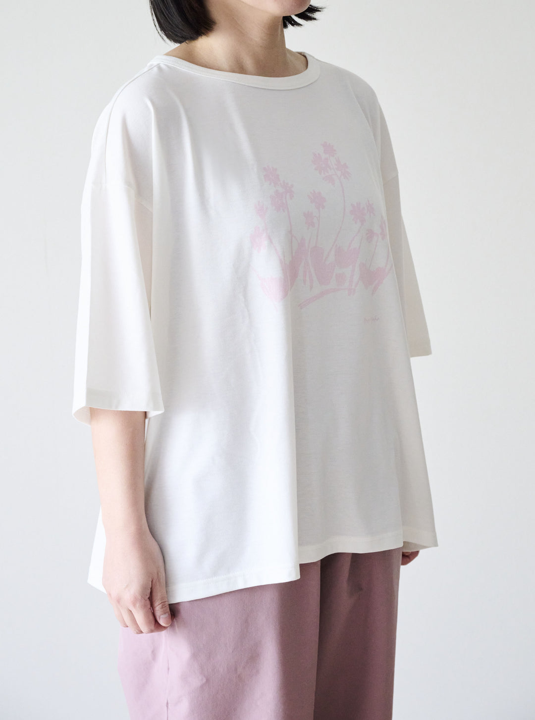 ［かわり芽］花ごよみTシャツ ハクサンコザクラ