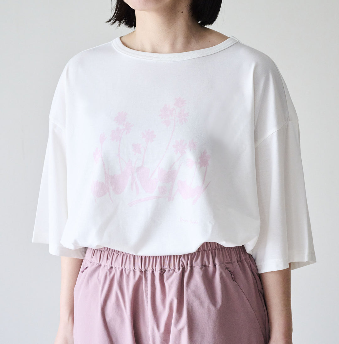 ［かわり芽］花ごよみTシャツ ハクサンコザクラ