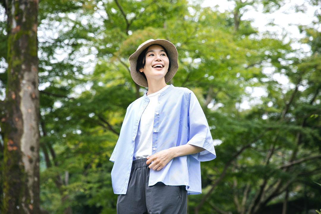 ［かわり芽］風をまとうふんわり半袖シャツ