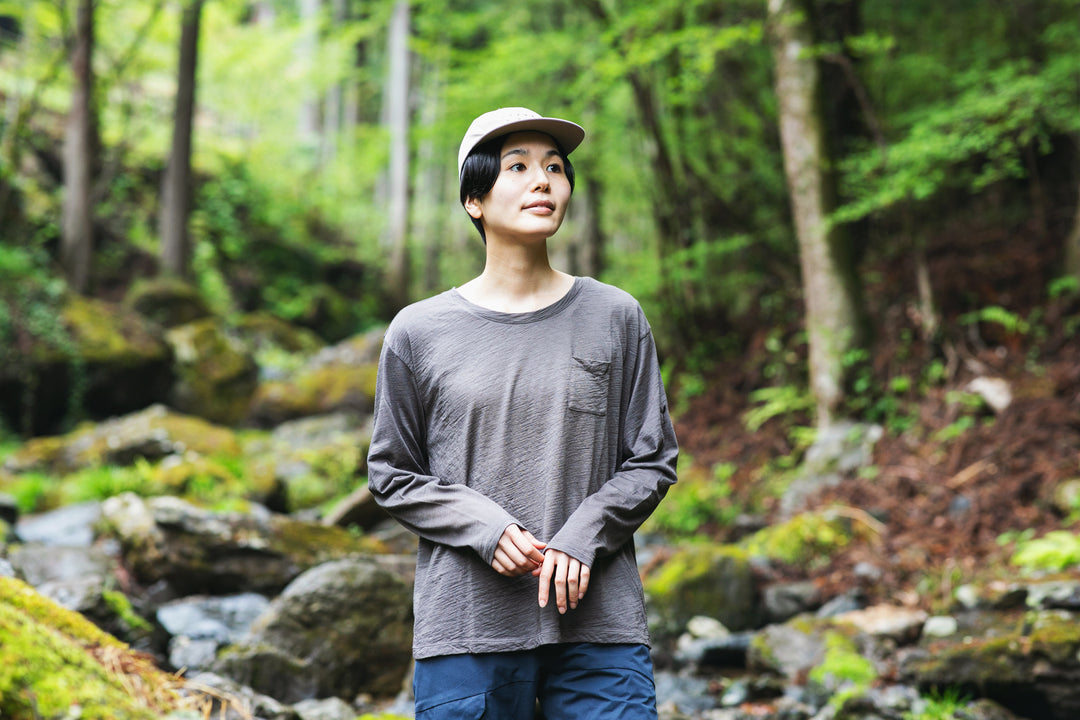 ［かわり芽］季節のかわり芽 長袖ウールTシャツ