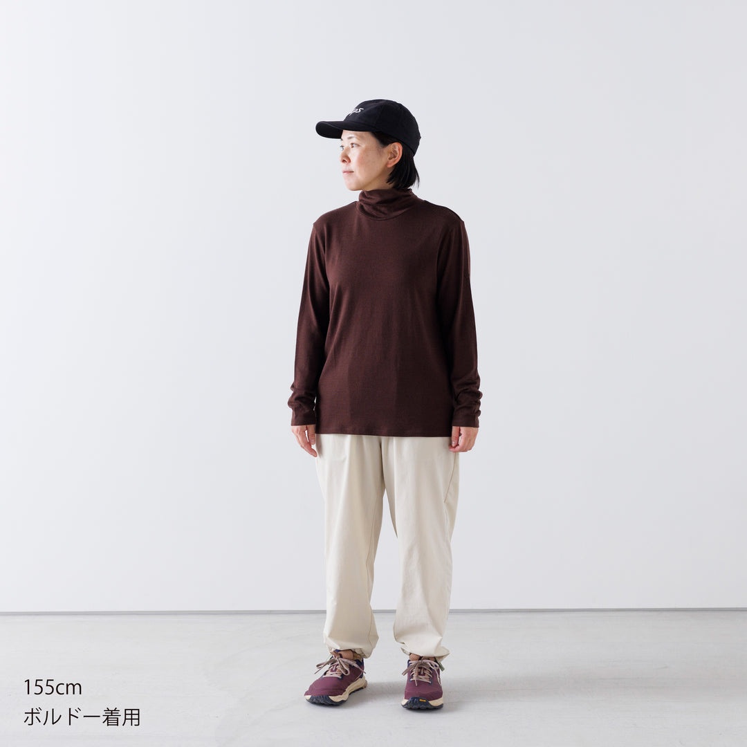 ［かわり芽］ゆったりウールハイネックTシャツ