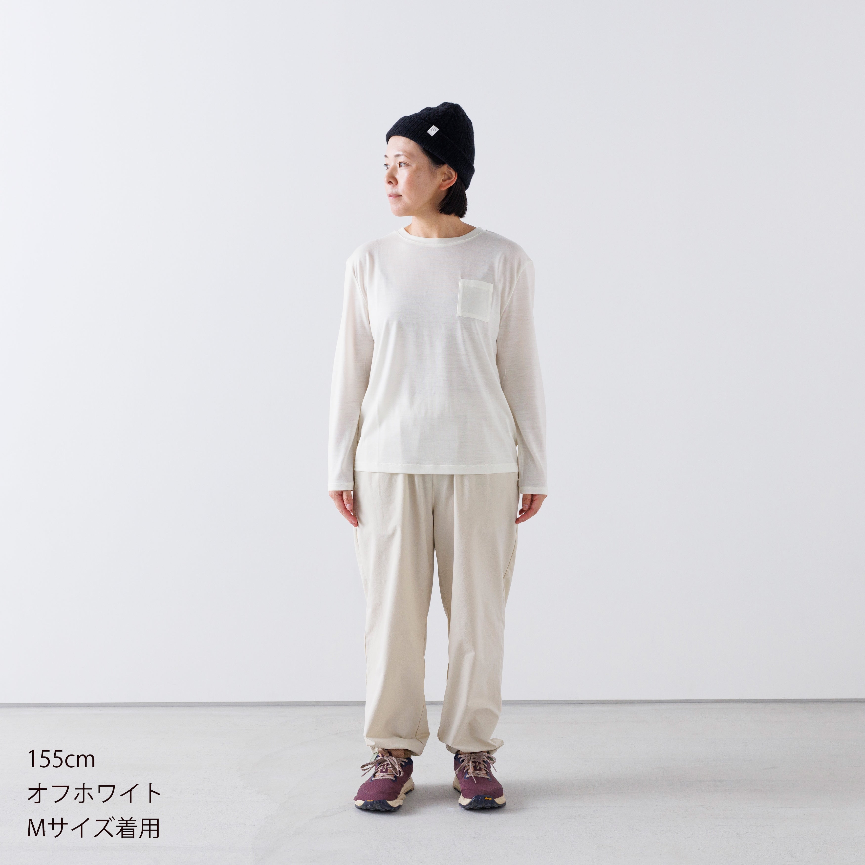 かわり芽］胸にポケット 長袖ウールTシャツ – FUNQTEN