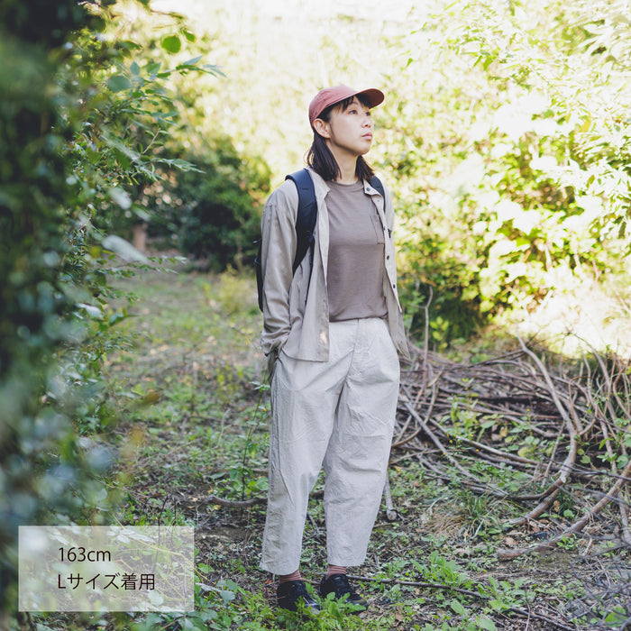 ［かわり芽］胸にポケット 長袖ウールTシャツ