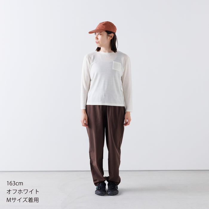 ［かわり芽］胸にポケット 長袖ウールTシャツ