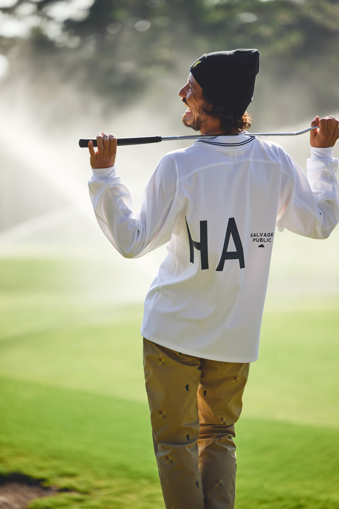 SVKA5018［サルベージパブリックコレパ］アラパイナVネックポロ L/S（Big ALOHA）