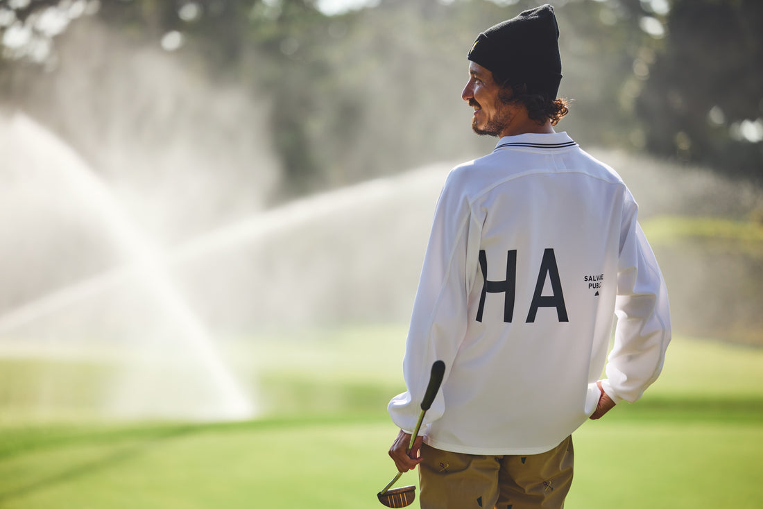 SVKA5018［サルベージパブリックコレパ］アラパイナVネックポロ L/S（Big ALOHA）