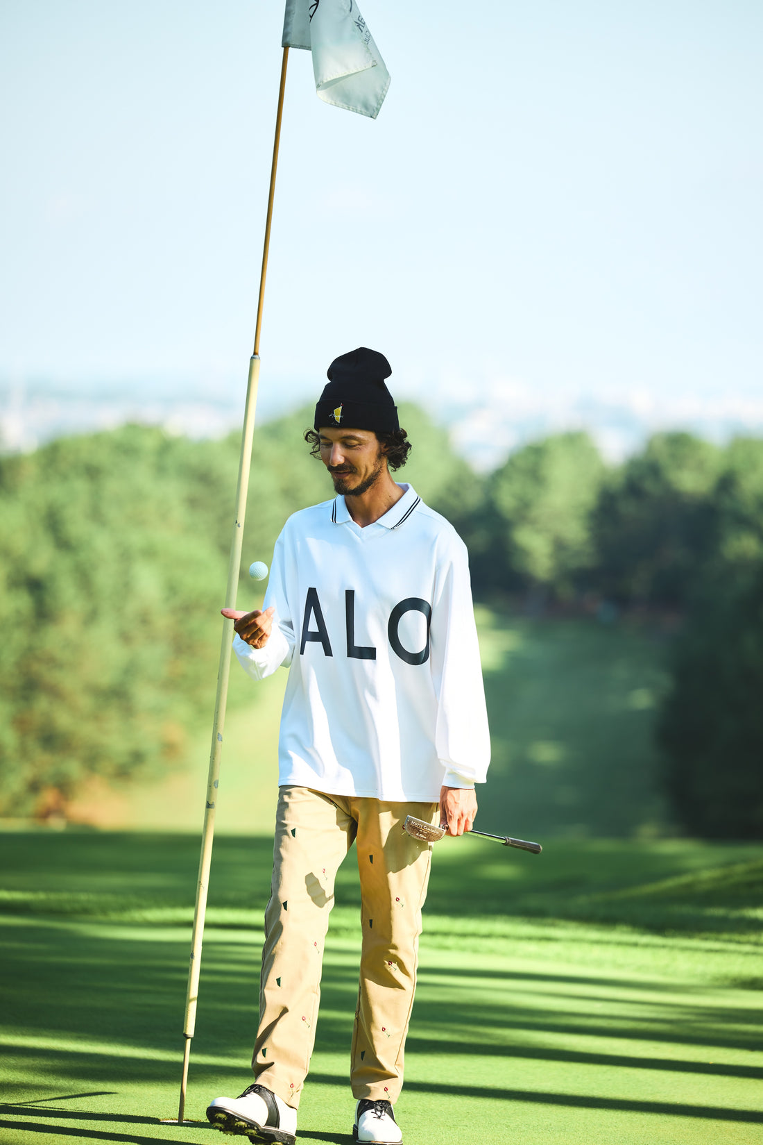 SVKA5018［サルベージパブリックコレパ］アラパイナVネックポロ L/S（Big ALOHA）