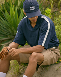 ［BOGEY LOUNGE］ リブ衿スキッパーシャツ