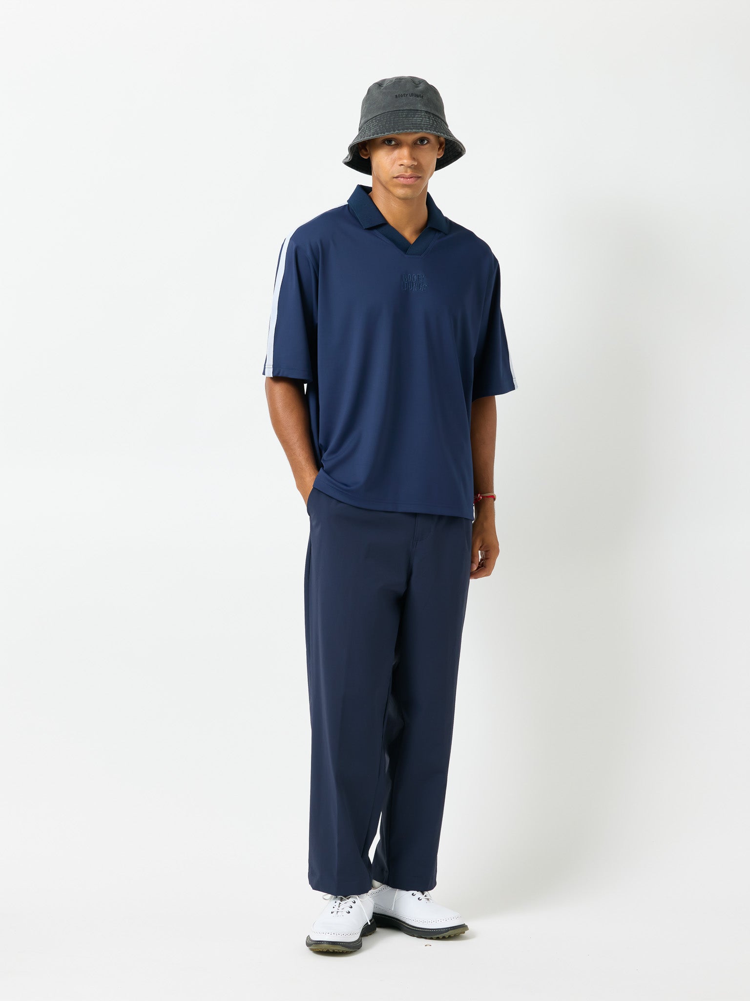 BOGEY LOUNGE］ リブ衿スキッパーシャツ – FUNQTEN