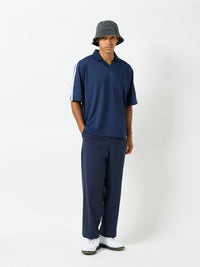 ［BOGEY LOUNGE］ リブ衿スキッパーシャツ