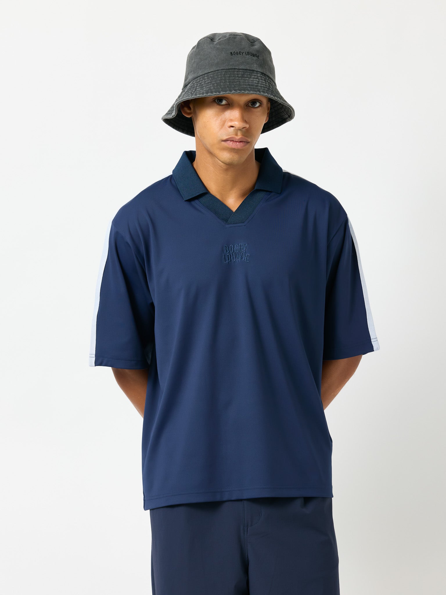 BOGEY LOUNGE］ リブ衿スキッパーシャツ – FUNQTEN