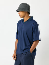 ［BOGEY LOUNGE］ リブ衿スキッパーシャツ