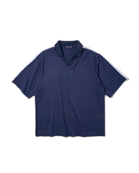 ［BOGEY LOUNGE］ リブ衿スキッパーシャツ