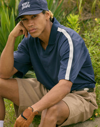 ［BOGEY LOUNGE］ リブ衿スキッパーシャツ