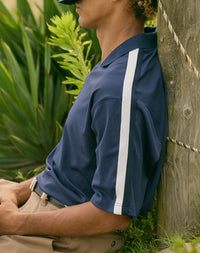 ［BOGEY LOUNGE］ リブ衿スキッパーシャツ