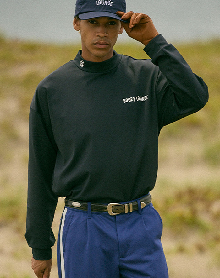 ［BOGEY LOUNGE］ モックネック長袖トップス（スイング）