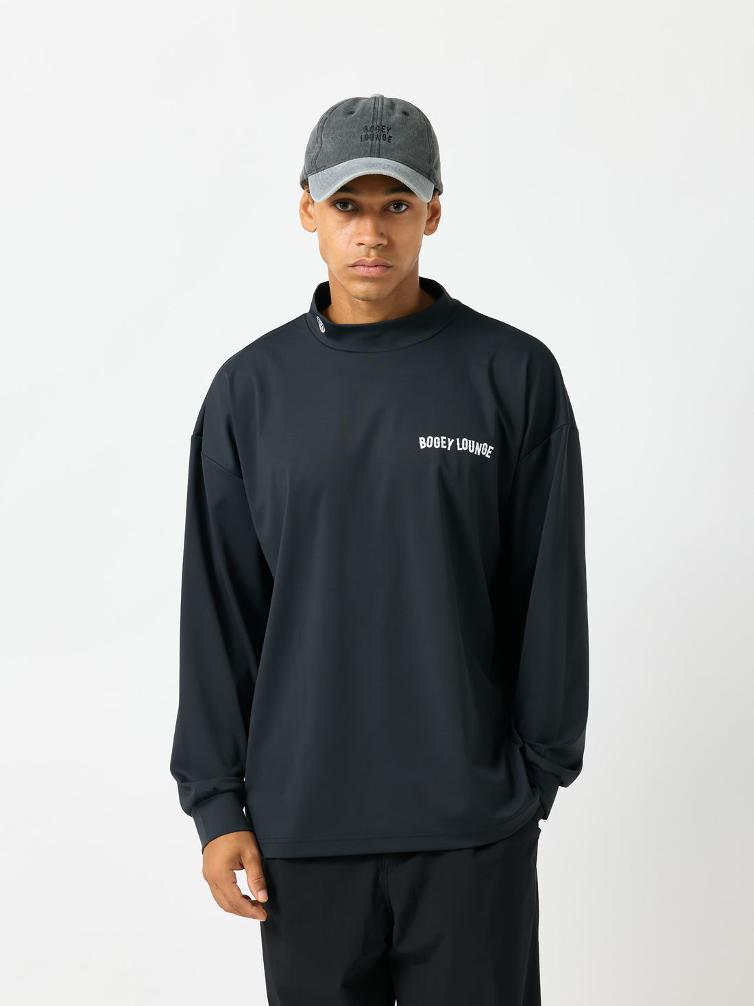 ［BOGEY LOUNGE］ モックネック長袖トップス（スイング）