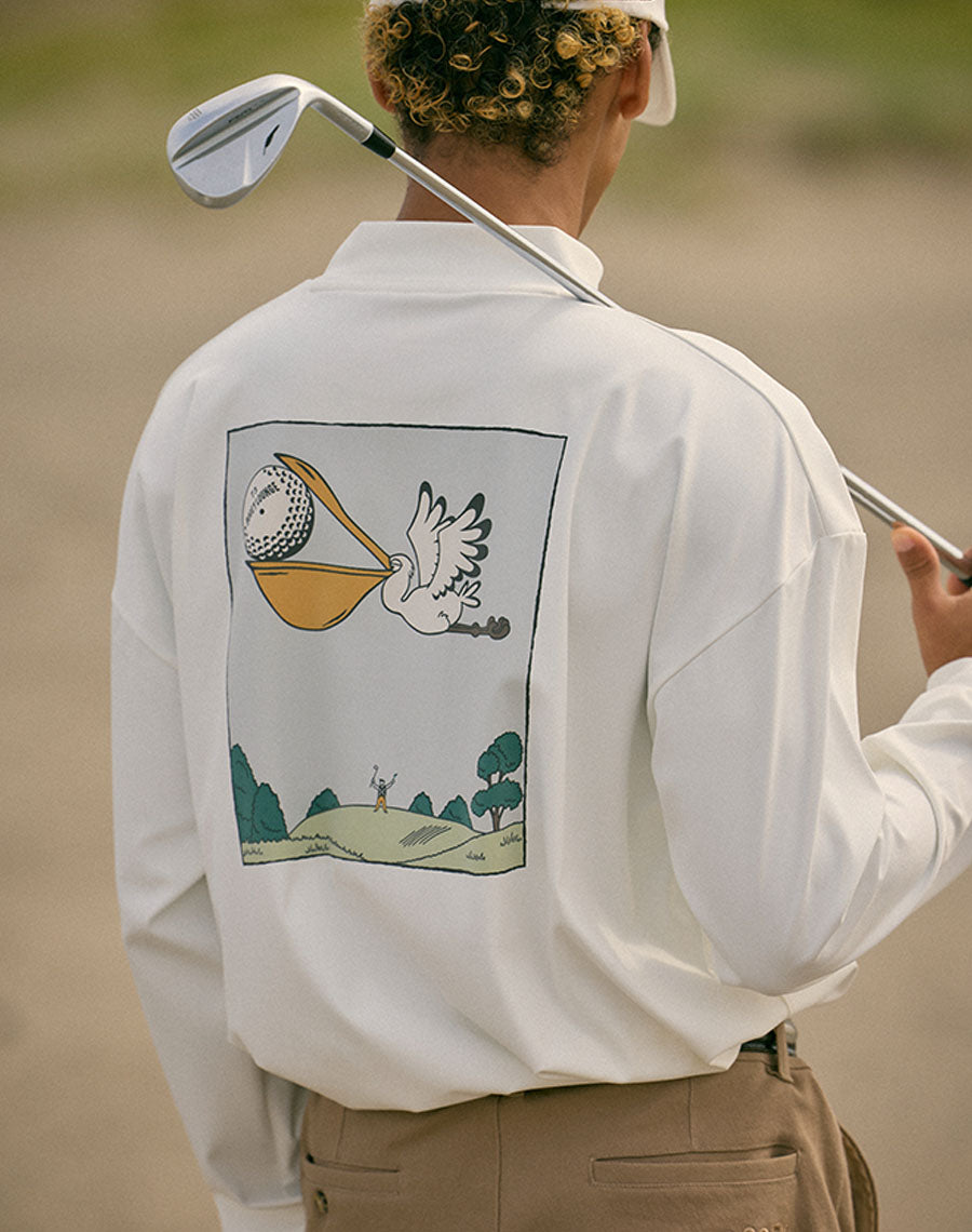 ［BOGEY LOUNGE］ モックネック長袖トップス（ペリカン）