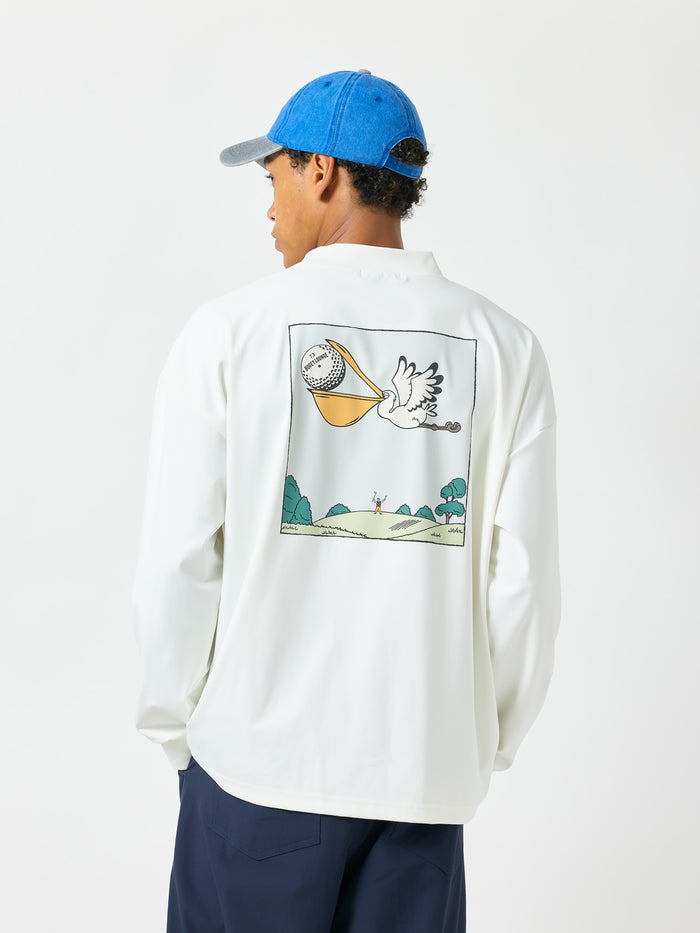 ［BOGEY LOUNGE］ モックネック長袖トップス（ペリカン）