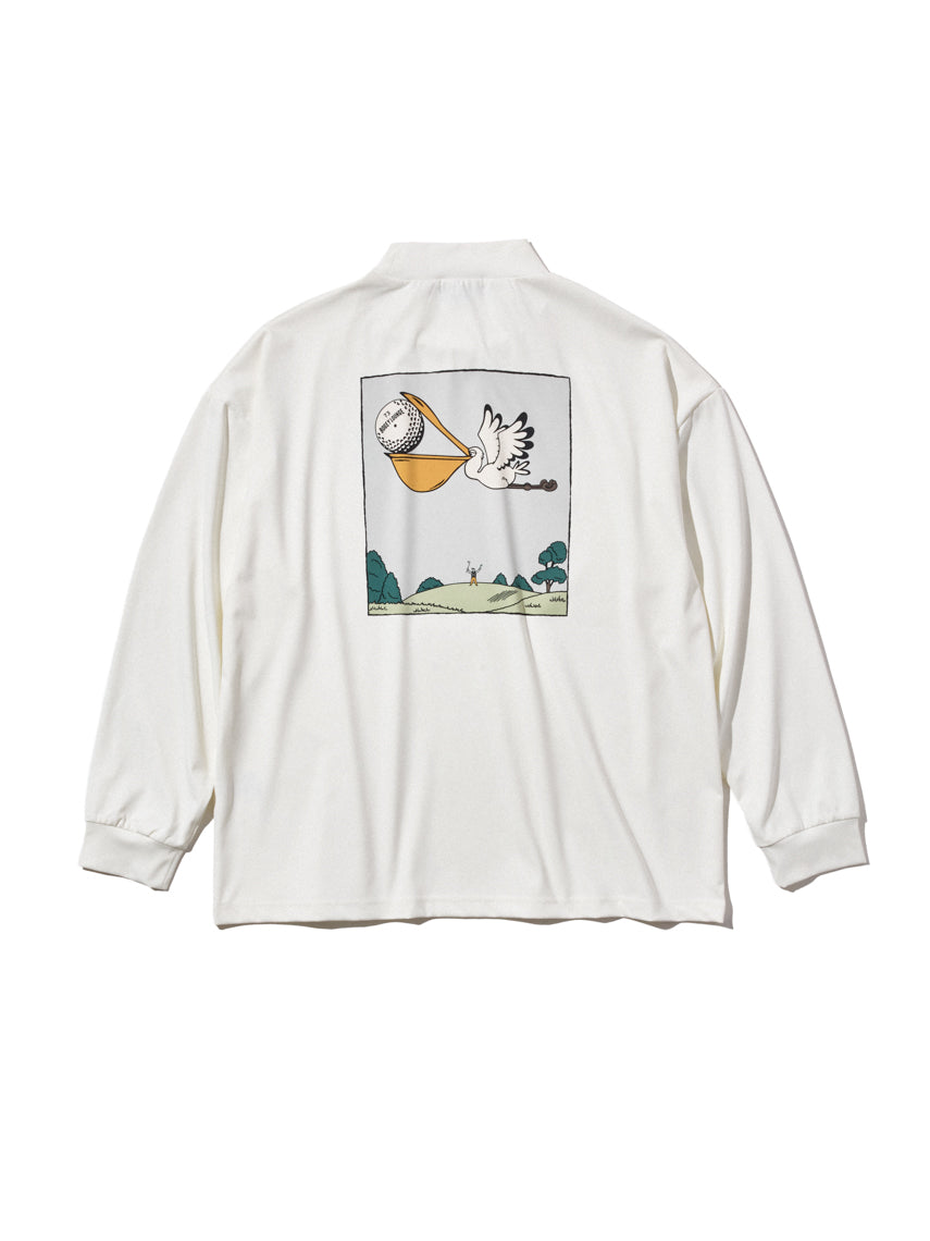 ［BOGEY LOUNGE］ モックネック長袖トップス（ペリカン）