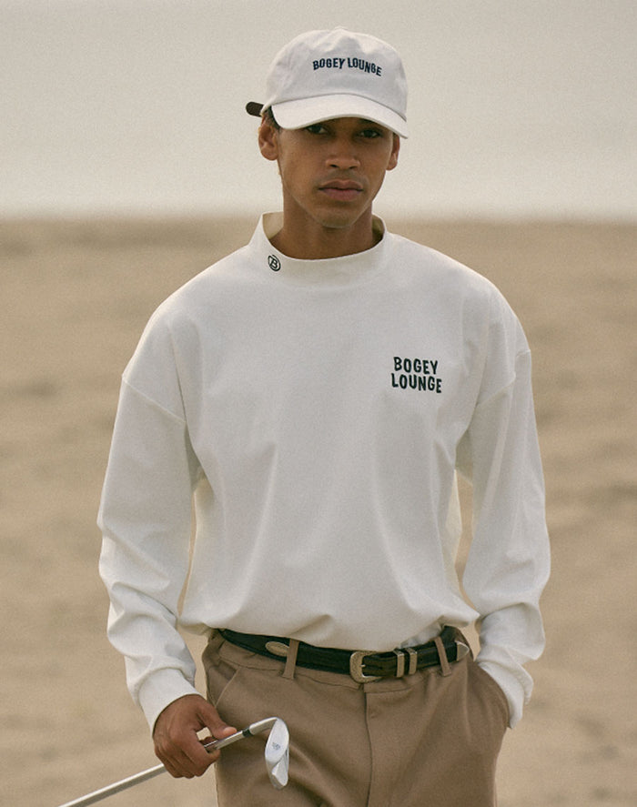 ［BOGEY LOUNGE］ モックネック長袖トップス（ペリカン）