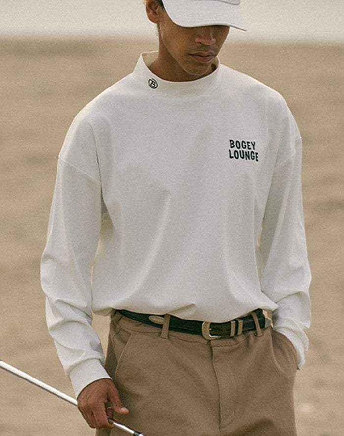 ［BOGEY LOUNGE］ モックネック長袖トップス（ペリカン）