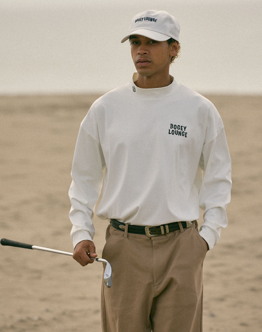 ［BOGEY LOUNGE］ モックネック長袖トップス（ペリカン）