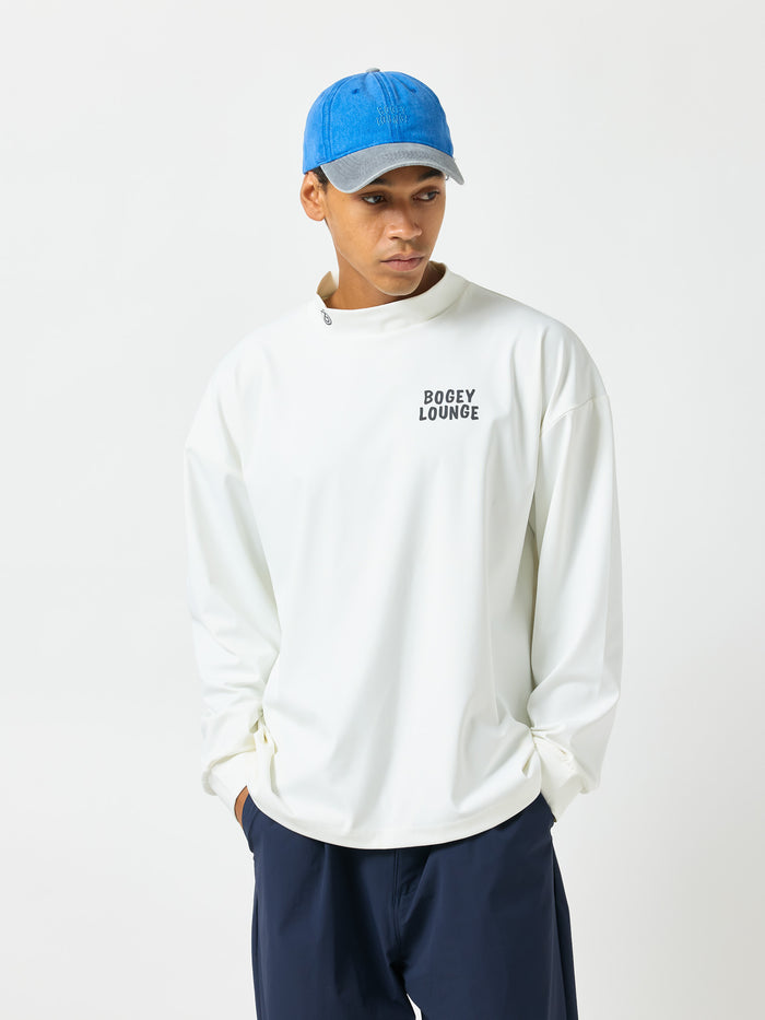［BOGEY LOUNGE］ モックネック長袖トップス（ペリカン）