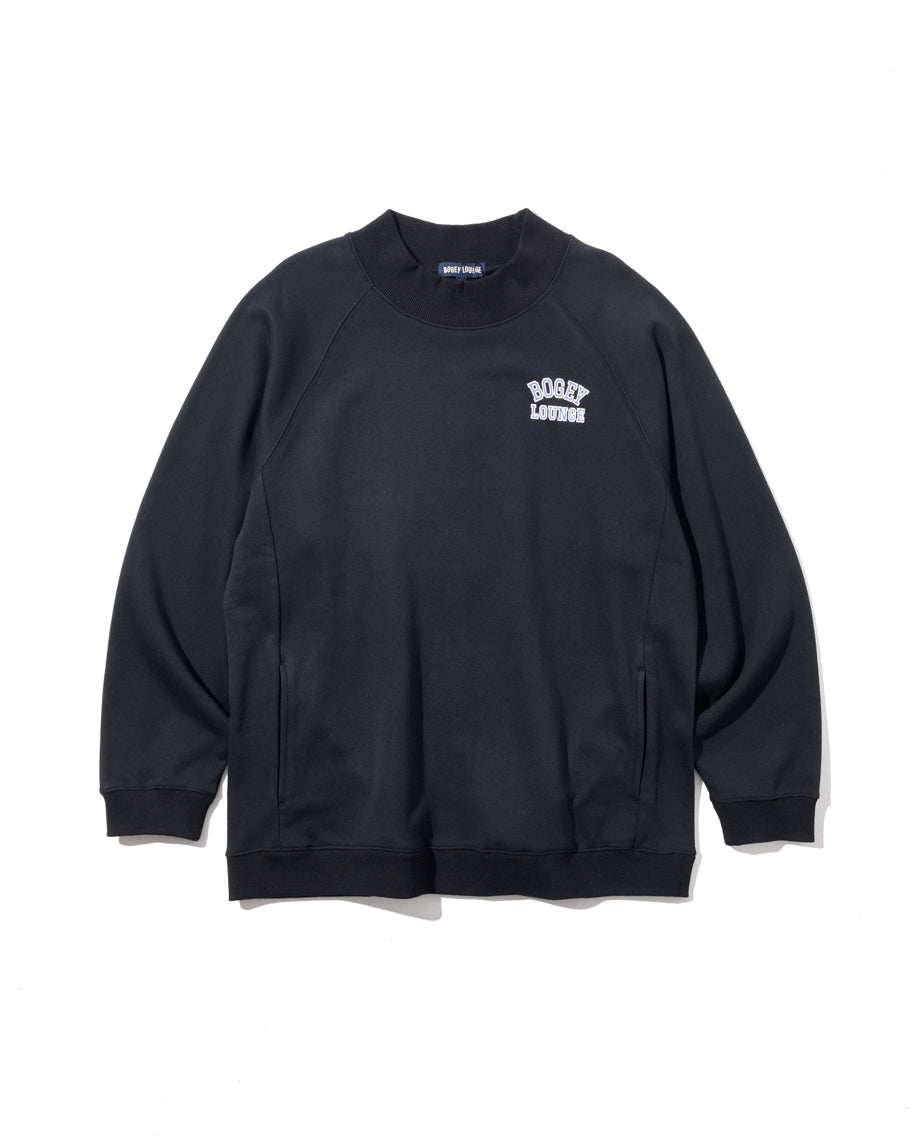 ［BOGEY LOUNGE］ モックネック長袖トップス（文字プリント）