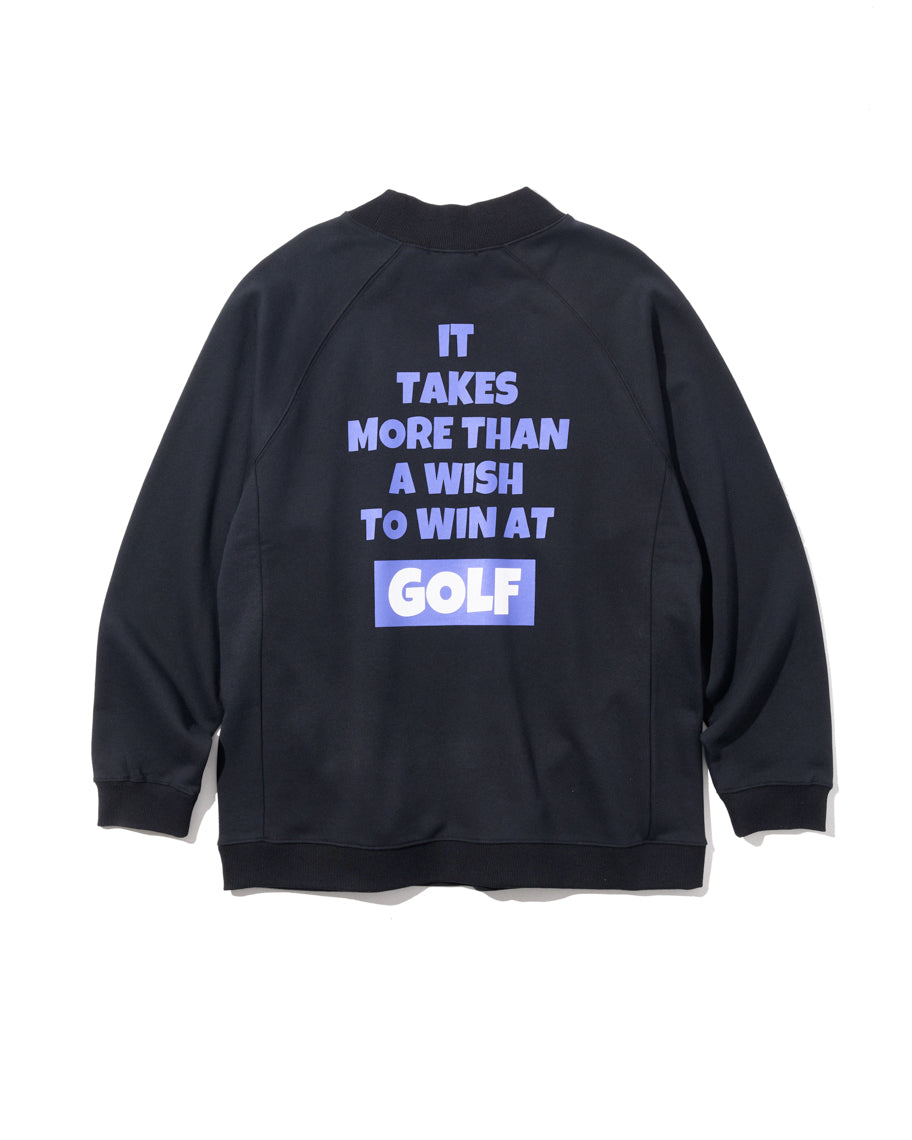 ［BOGEY LOUNGE］ モックネック長袖トップス（文字プリント）