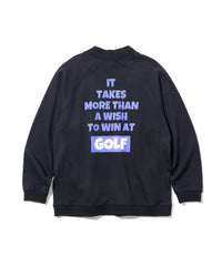 ［BOGEY LOUNGE］ モックネック長袖トップス（文字プリント）