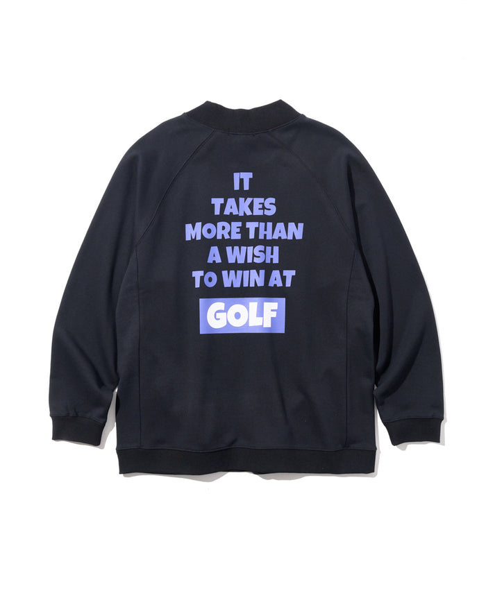 ［BOGEY LOUNGE］ モックネック長袖トップス（文字プリント）