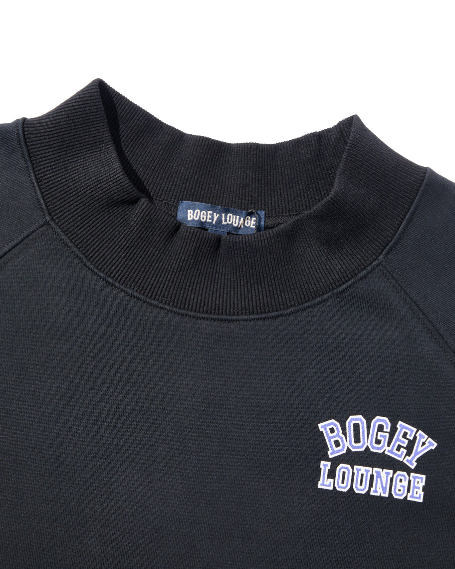 ［BOGEY LOUNGE］ モックネック長袖トップス（文字プリント）