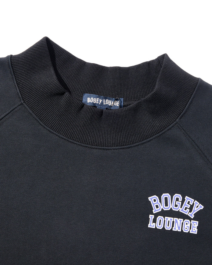 ［BOGEY LOUNGE］ モックネック長袖トップス（文字プリント）