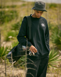 ［BOGEY LOUNGE］ モックネック長袖トップス（文字プリント）