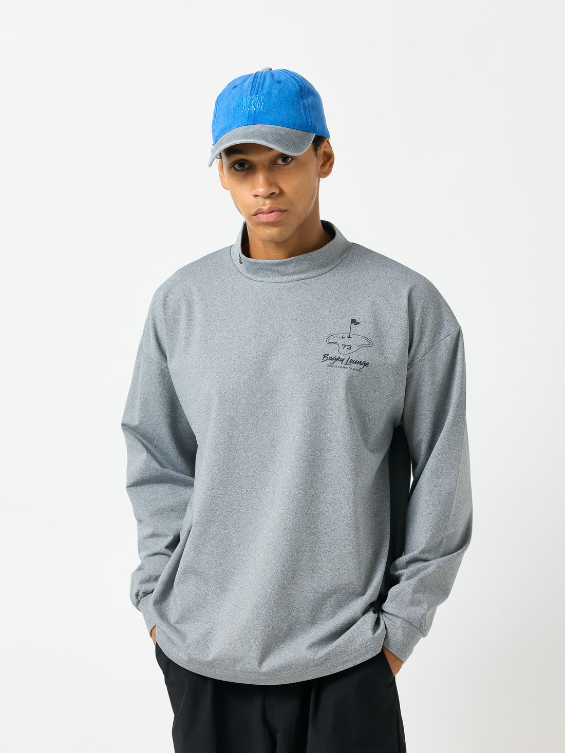 ［BOGEY LOUNGE］ モックネック長袖トップス（クラブヘッド）