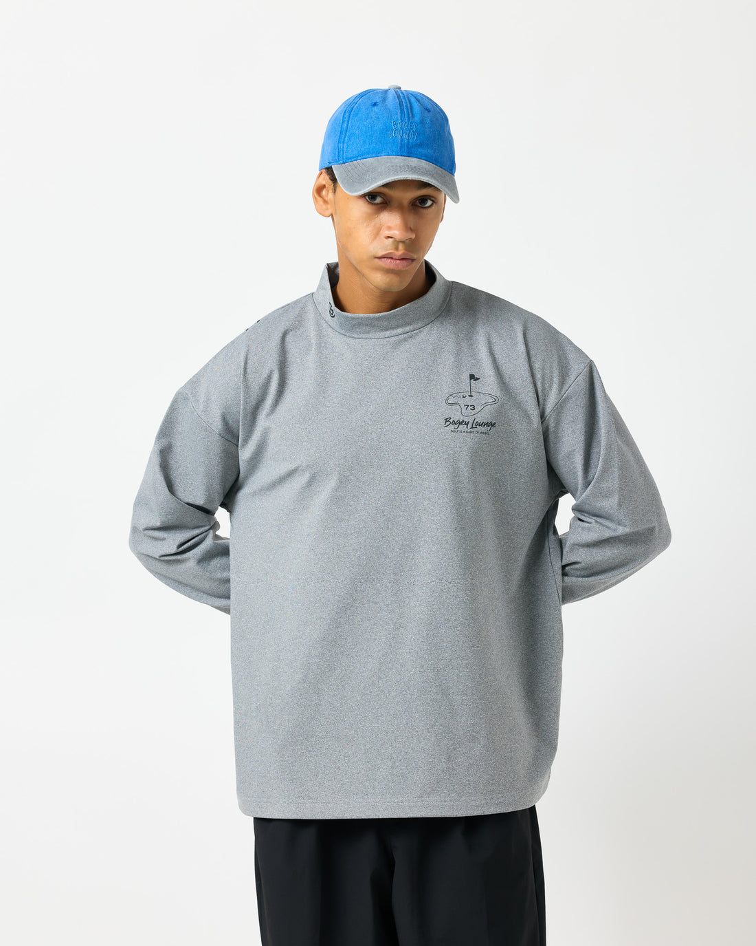 ［BOGEY LOUNGE］ モックネック長袖トップス（クラブヘッド）