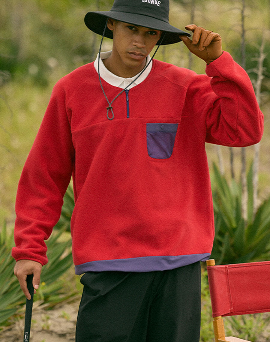 ［BOGEY LOUNGE］ マイクロフリースハーフZIP