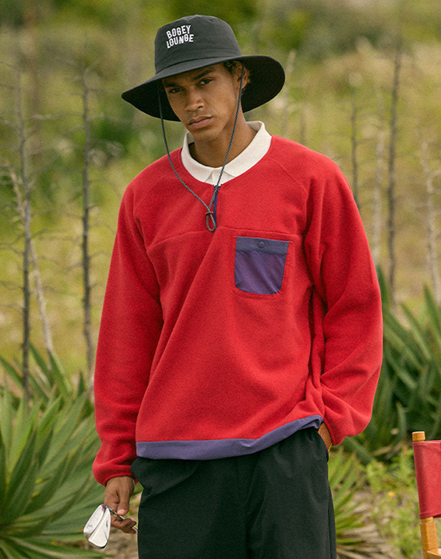 ［BOGEY LOUNGE］ マイクロフリースハーフZIP