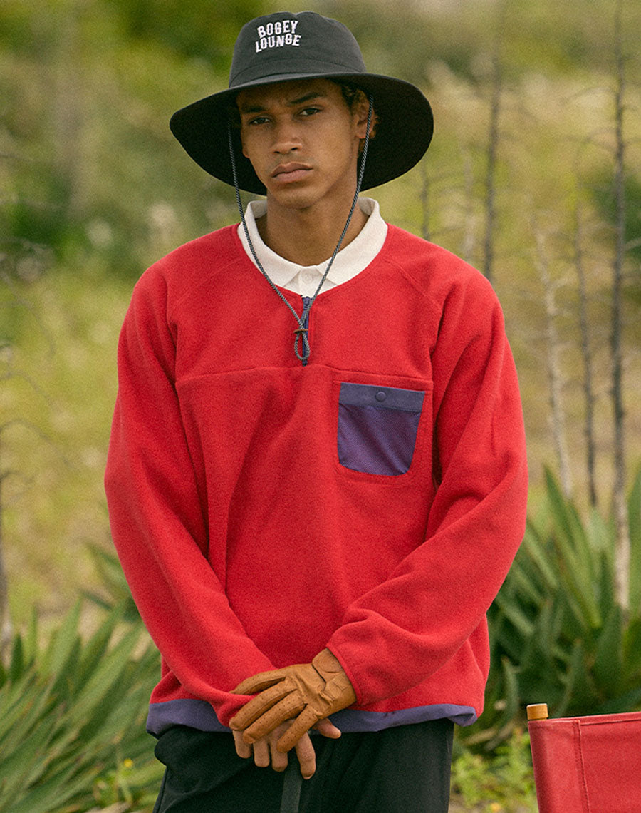 ［BOGEY LOUNGE］ マイクロフリースハーフZIP