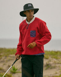 ［BOGEY LOUNGE］ マイクロフリースハーフZIP