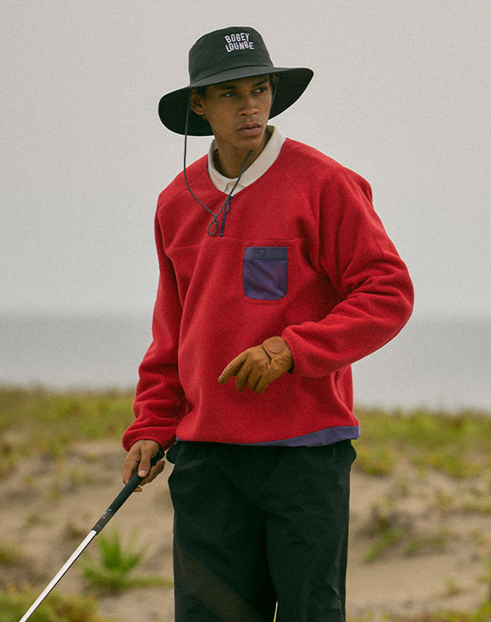 ［BOGEY LOUNGE］ マイクロフリースハーフZIP