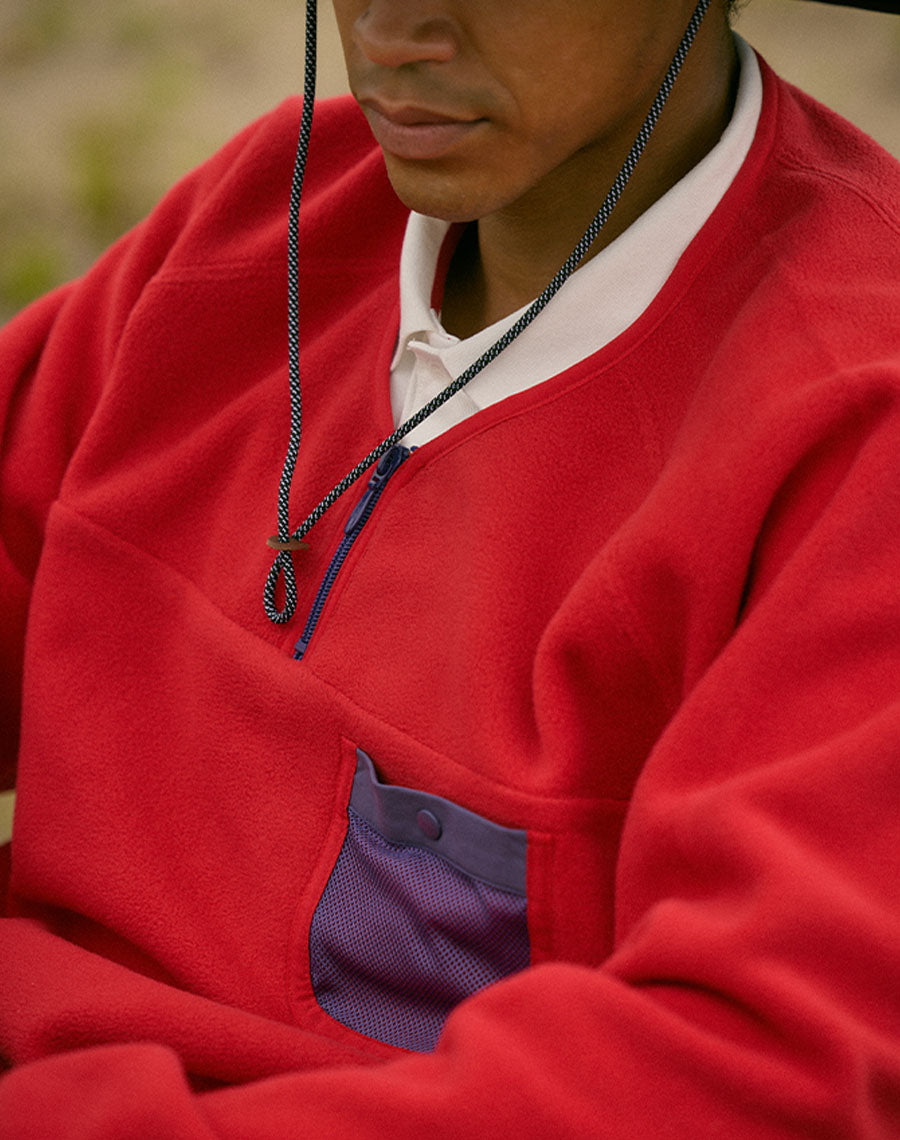 ［BOGEY LOUNGE］ マイクロフリースハーフZIP