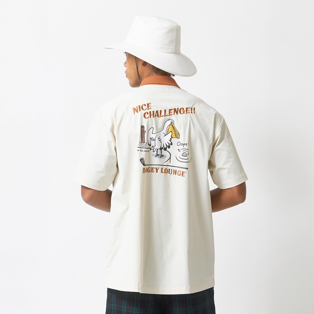 RIB COLLAR S/S SHIRT