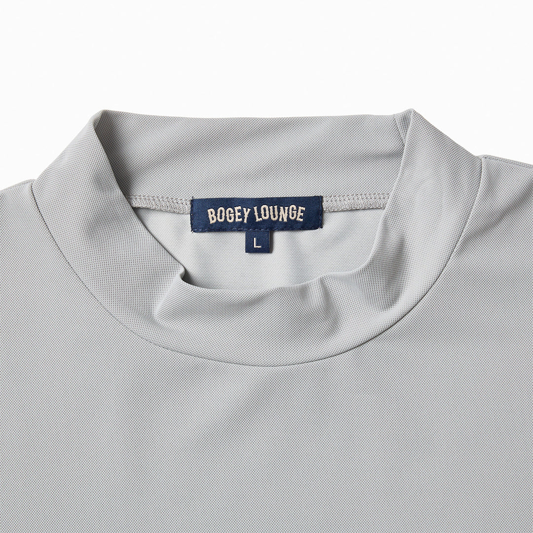 NYLON PIQUE MOCK NECK S/S T-SHIRT