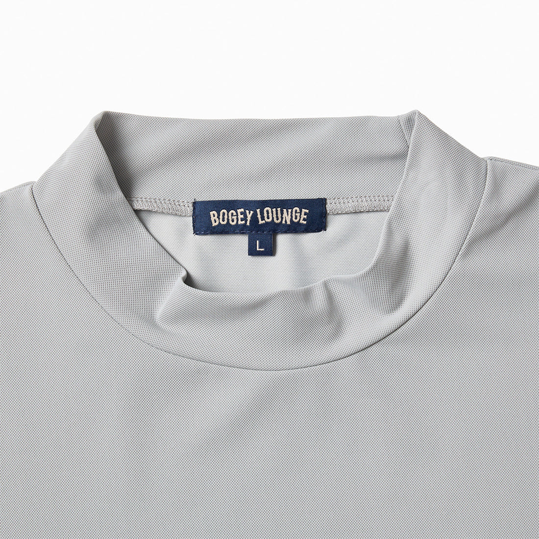 ［BOGEY LOUNGE］ナイロン鹿の子モックネック半袖Tシャツ