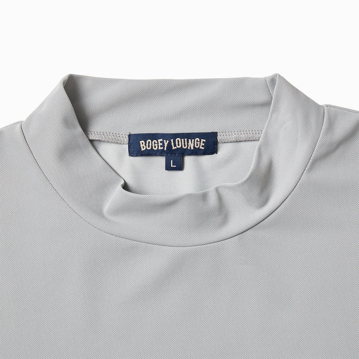 ［BOGEY LOUNGE］ナイロン鹿の子モックネック半袖Tシャツ