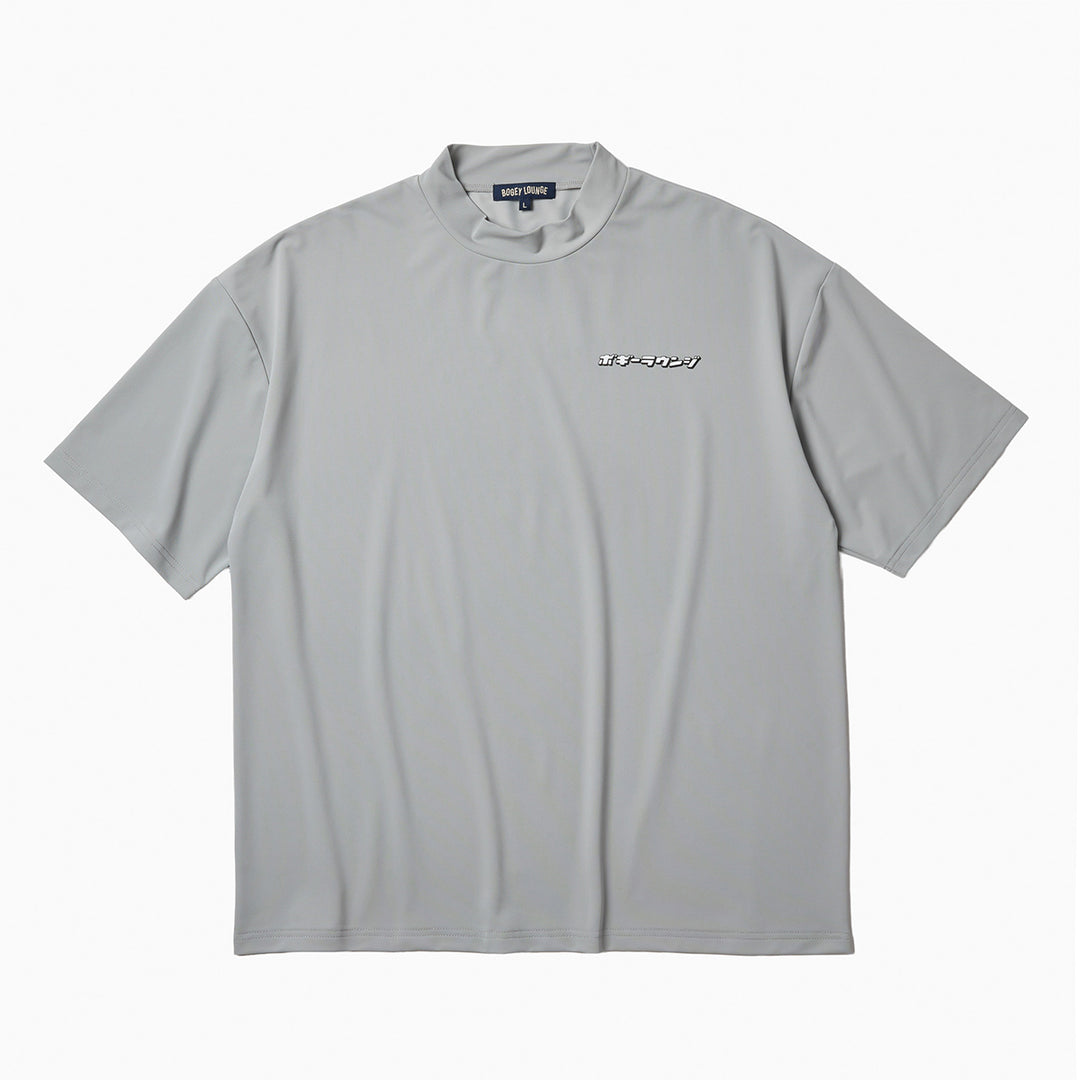 NYLON PIQUE MOCK NECK S/S T-SHIRT