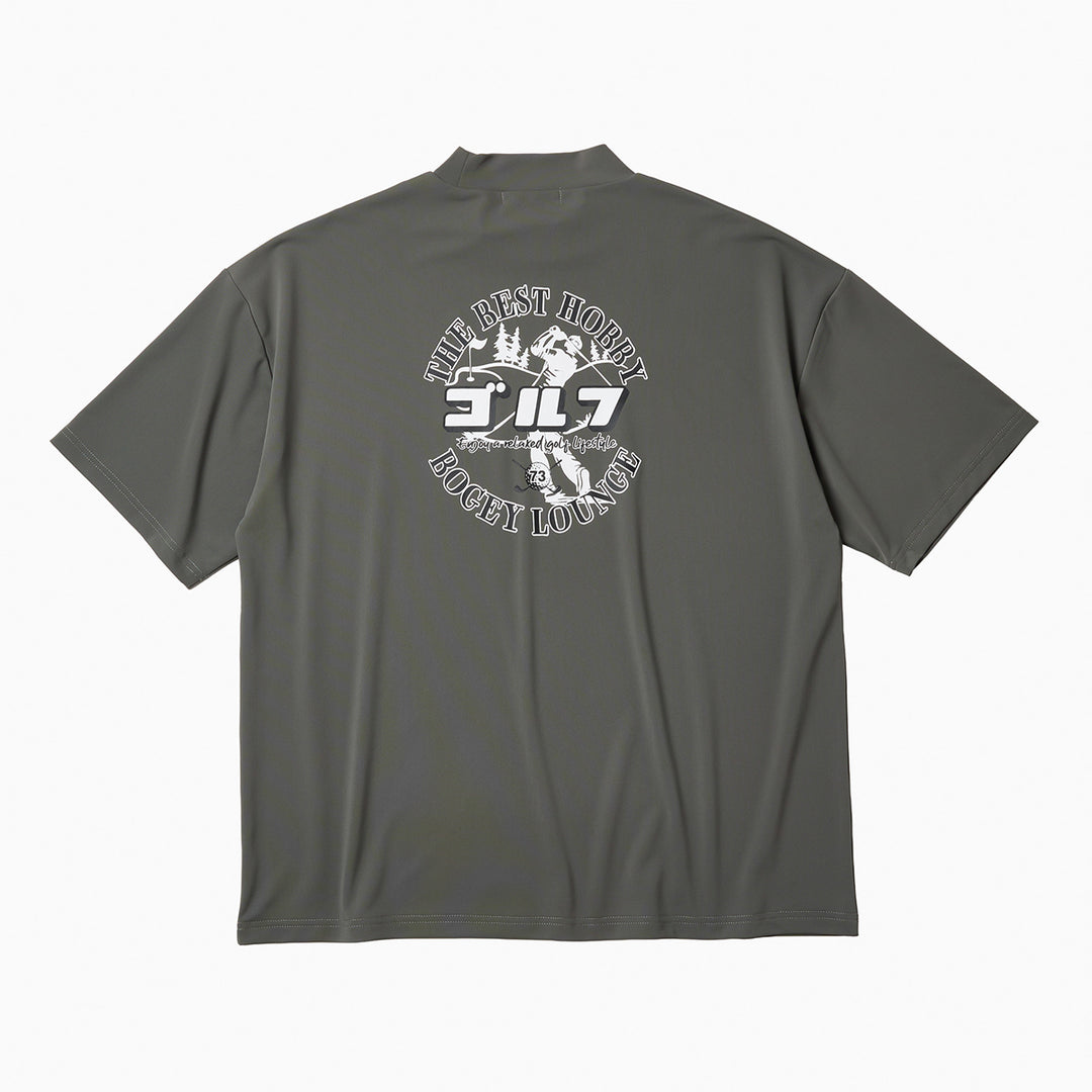 NYLON PIQUE MOCK NECK S/S T-SHIRT