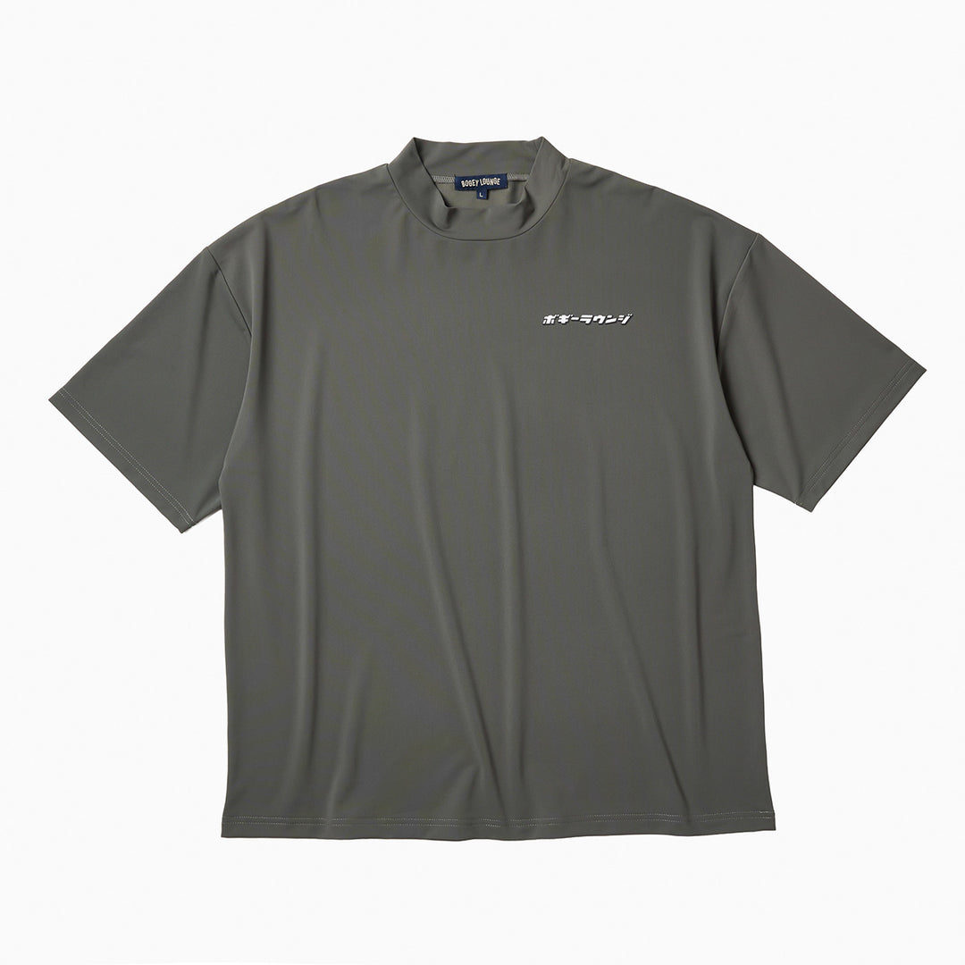 NYLON PIQUE MOCK NECK S/S T-SHIRT